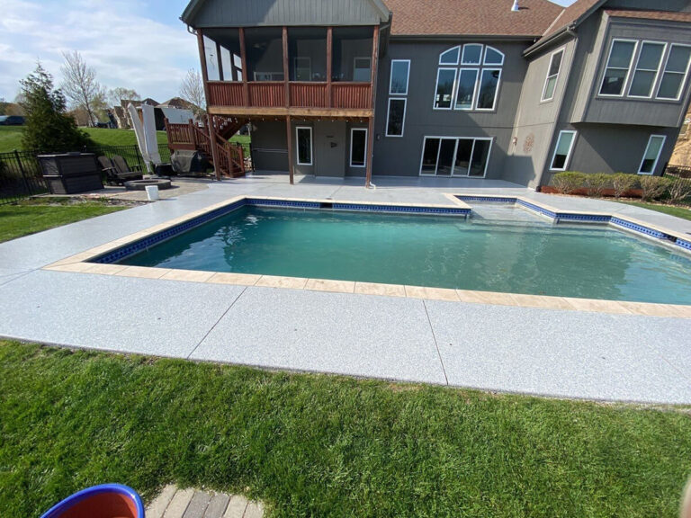 A finished pool patio floor project for Select Coatings
